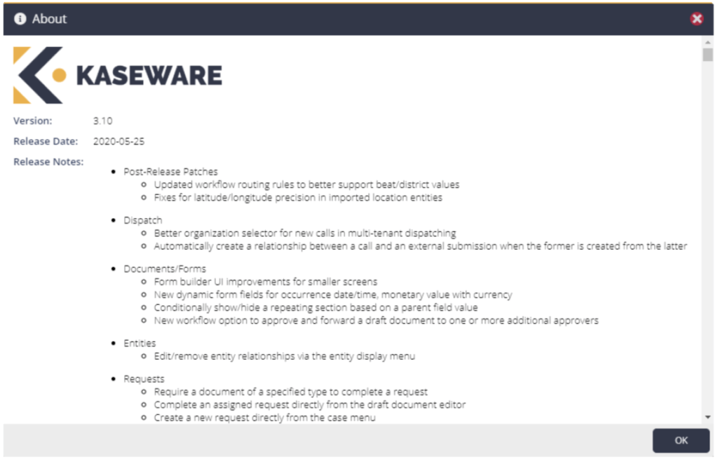 Kaseware 3.10