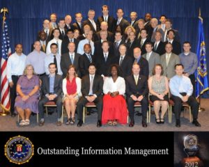 Group Photo from Winning FBI's Information Management Award in 2012